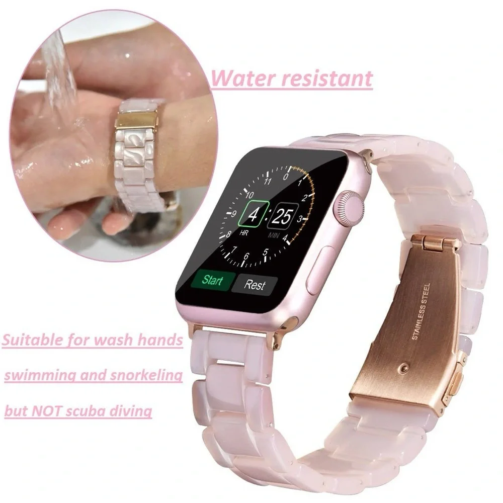 Resin Bracelet Light Weight Bands for Smart Watch- White